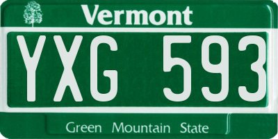 VT license plate YXG593