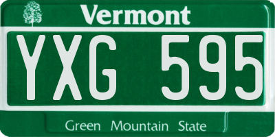 VT license plate YXG595