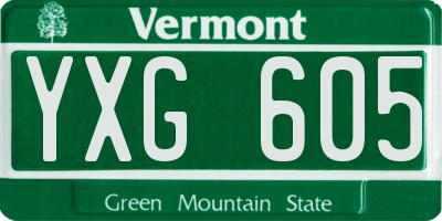VT license plate YXG605