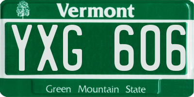 VT license plate YXG606