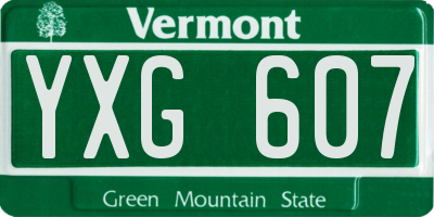 VT license plate YXG607