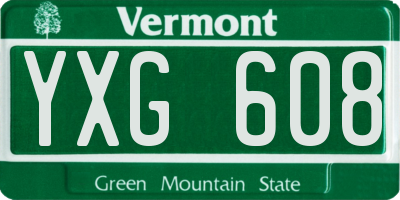 VT license plate YXG608