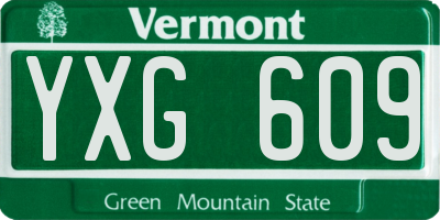 VT license plate YXG609