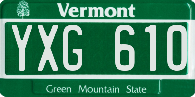 VT license plate YXG610