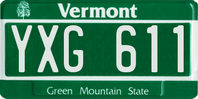 VT license plate YXG611