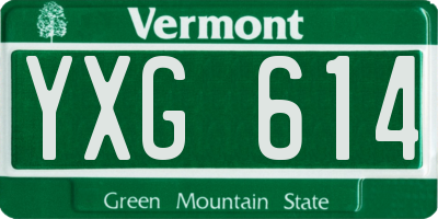 VT license plate YXG614
