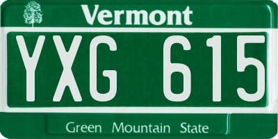 VT license plate YXG615