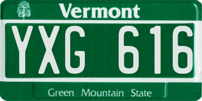 VT license plate YXG616