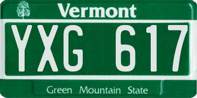 VT license plate YXG617