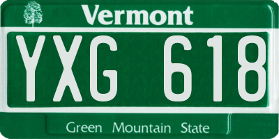 VT license plate YXG618