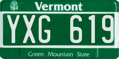 VT license plate YXG619
