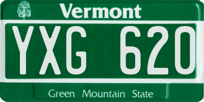 VT license plate YXG620