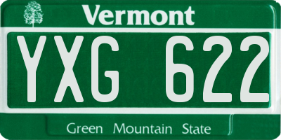 VT license plate YXG622
