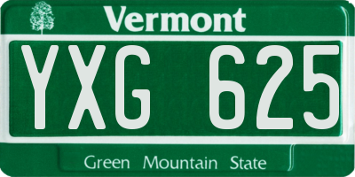 VT license plate YXG625