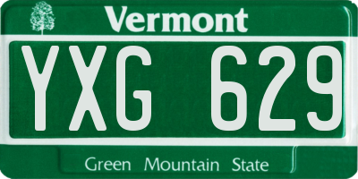 VT license plate YXG629