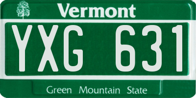 VT license plate YXG631