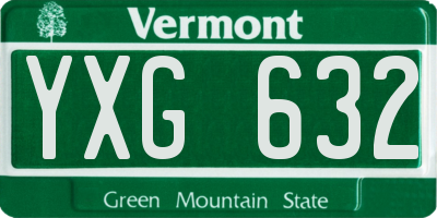 VT license plate YXG632