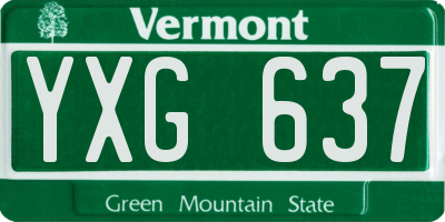 VT license plate YXG637