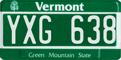 VT license plate YXG638