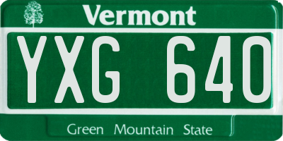 VT license plate YXG640