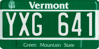 VT license plate YXG641