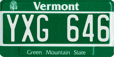 VT license plate YXG646