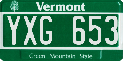 VT license plate YXG653