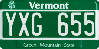 VT license plate YXG655