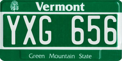 VT license plate YXG656