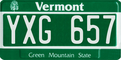 VT license plate YXG657