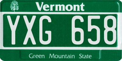 VT license plate YXG658