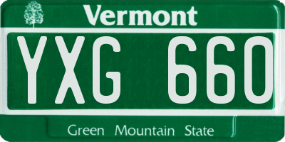 VT license plate YXG660