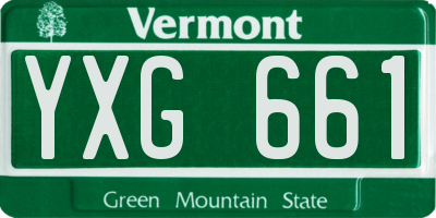 VT license plate YXG661