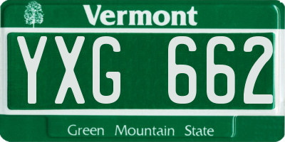 VT license plate YXG662