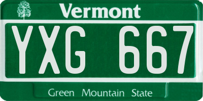 VT license plate YXG667