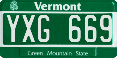 VT license plate YXG669
