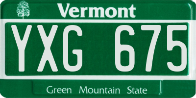 VT license plate YXG675