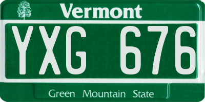 VT license plate YXG676