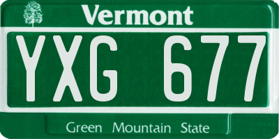 VT license plate YXG677
