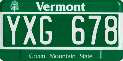 VT license plate YXG678