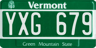 VT license plate YXG679