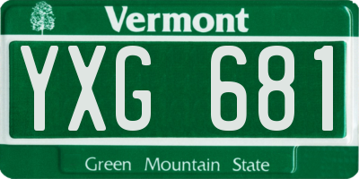 VT license plate YXG681