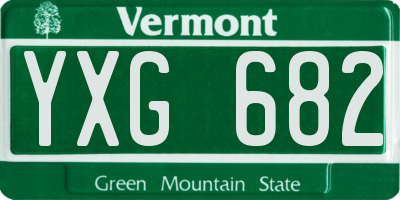 VT license plate YXG682