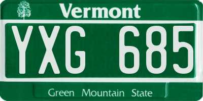 VT license plate YXG685