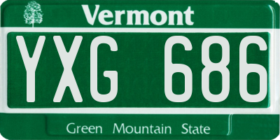 VT license plate YXG686