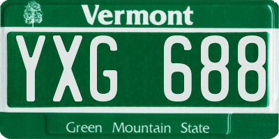 VT license plate YXG688