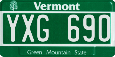 VT license plate YXG690