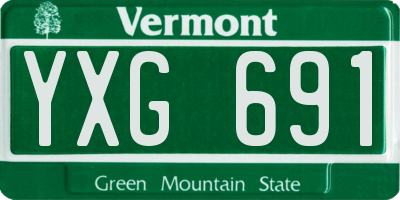 VT license plate YXG691