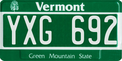 VT license plate YXG692