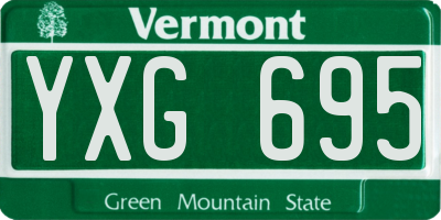 VT license plate YXG695